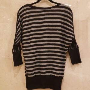 WOMEN'S GREY & BLACK SEQUINS FOREVER 21 SHIRT TOP